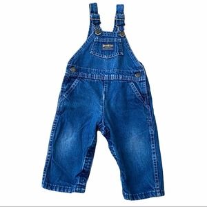 OshKosh B'Gosh The Genuine Article Vestback Denim Overalls Sz 18 months